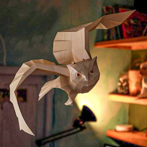 Hanging snow owl origami