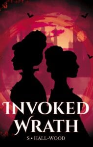 Two women in silhoette stand against the backdrop of london in victorian times. A book cover