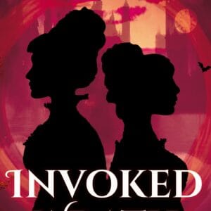 Two women in silhoette stand against the backdrop of london in victorian times. A book cover