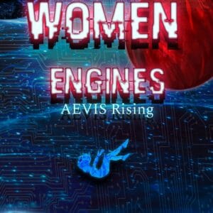 A book cover shows the image of a woman falling through space.